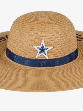 Dallas Cowboys Womens Wordmark Beach Straw Hat